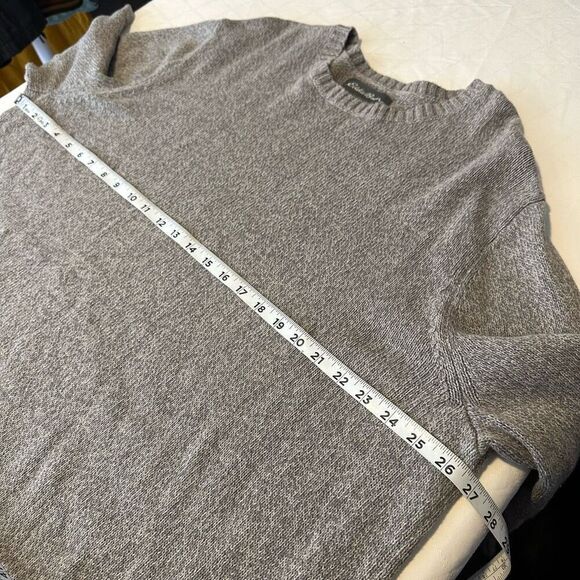 Eddie Bauer Gray Marled Knit Crewneck Sweater Men’s 2XL 100% Cotton Minimalist - Picture 6 of 9